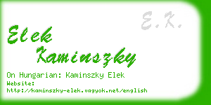 elek kaminszky business card